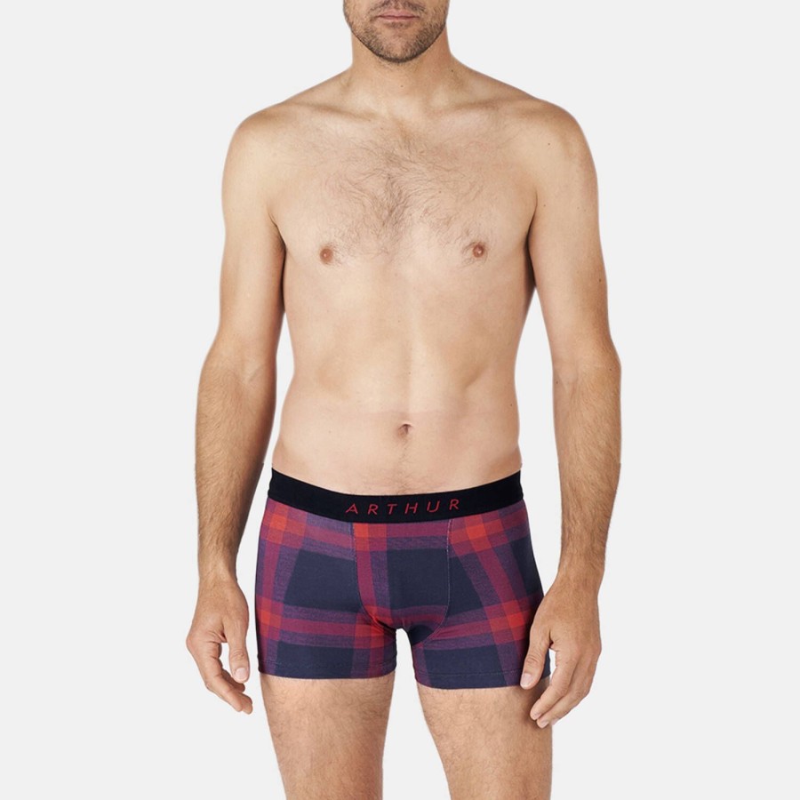 Homme Arthur Boxer Homme | Boxer Homme En Coton Carreaux