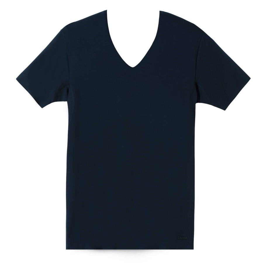 Homme Calida T-Shirt Et Debardeur Homme | T-Shirt Homme Saphir Blue