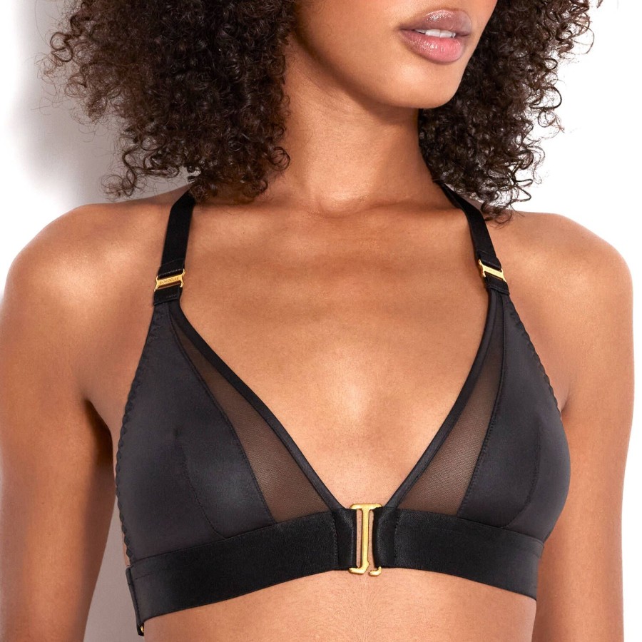 Soutiens-Gorge Bordelle | Soutien-Gorge Triangle Ouverture Frontale Noir