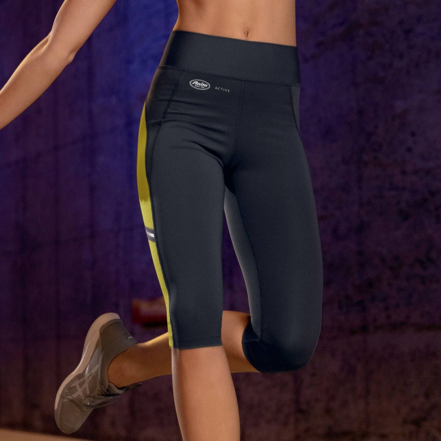 Lingerie De Nuit Anita | Legging Sport Tights Fitness Jaune/Anthracite