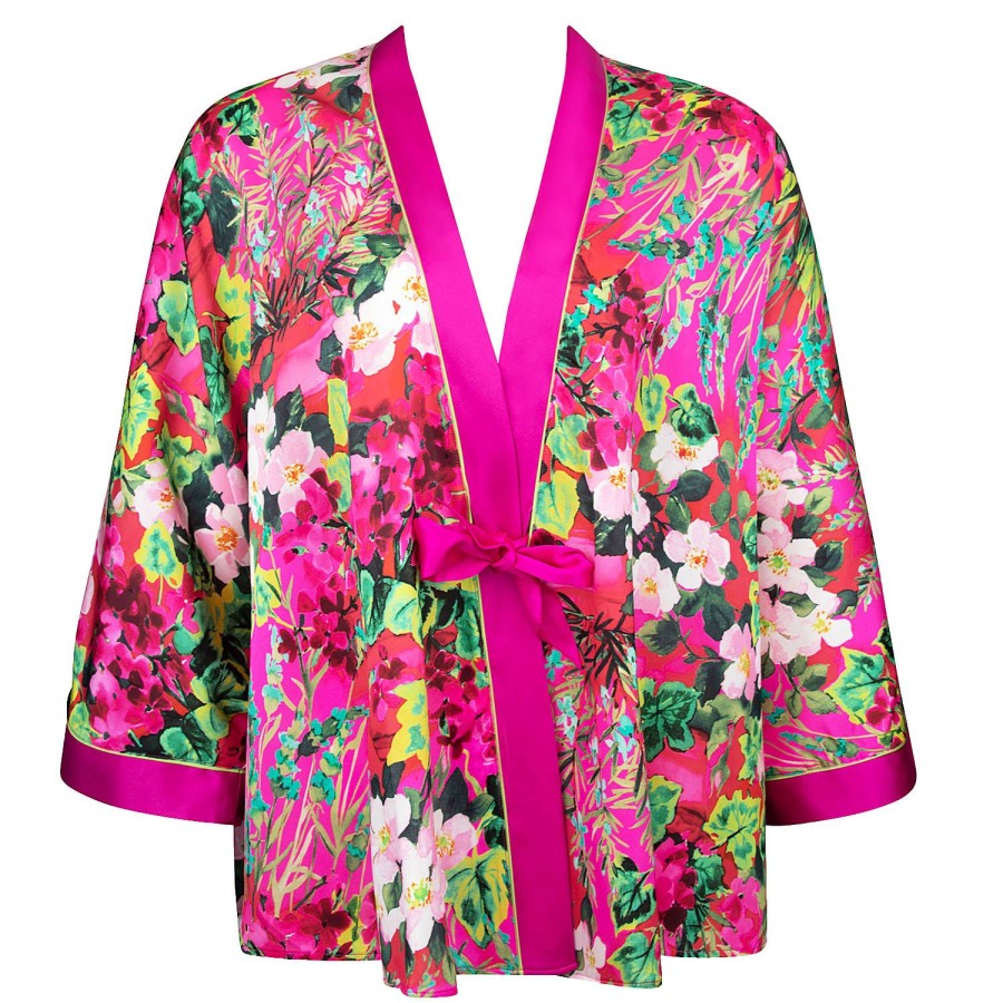 Lingerie De Nuit Lise Charmel | Kimono En Soie Envolee Fuchsia