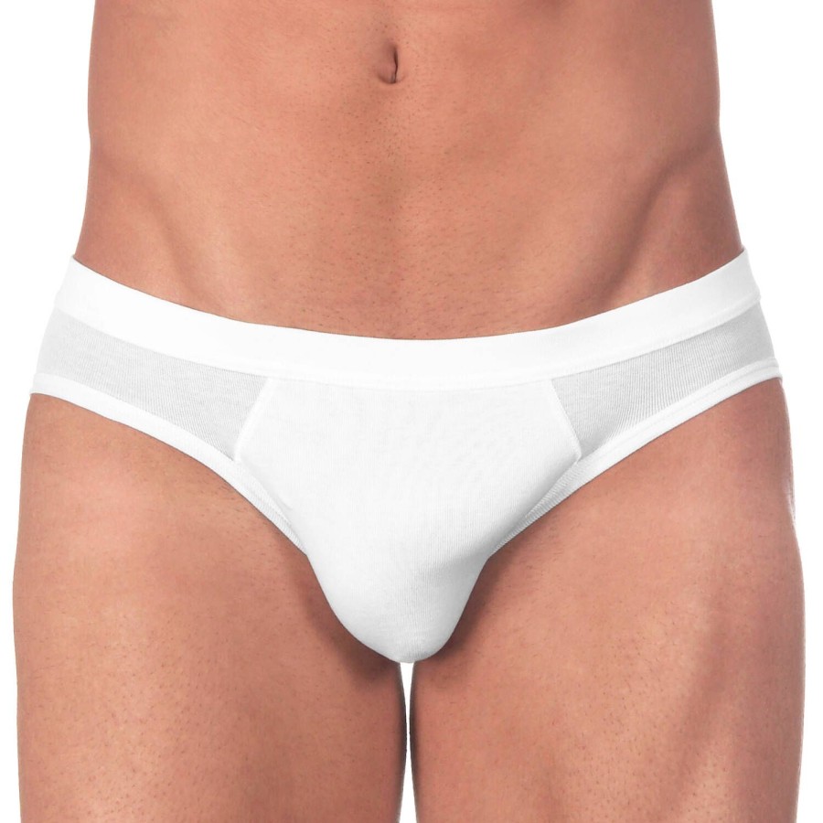 Homme Oscalito Slip Homme | Slip Homme En Coton Fil D'Ecosse Blanc