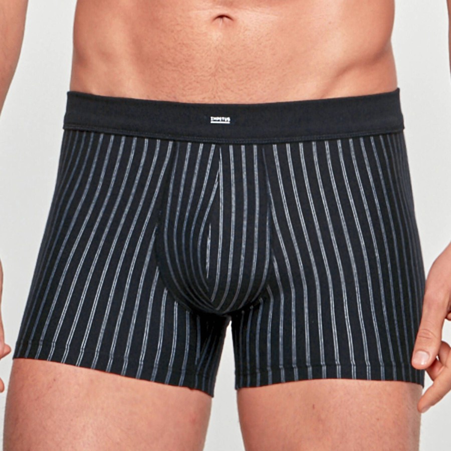 Homme Impetus Boxer Homme | Boxer Raye Homme En Coton Navy Blue