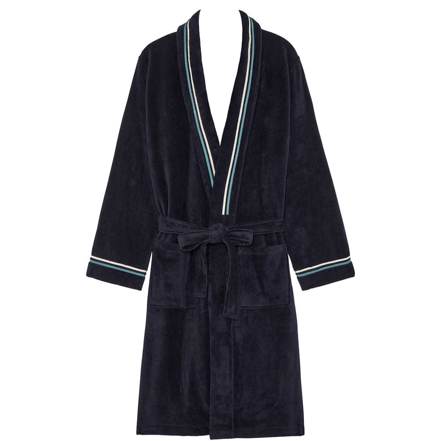 Homme HOM Peignoir & Robe De Chambre Homme | Peignoir Homme En Coton Navy