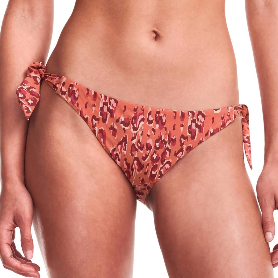 Maillots De Bain Chantelle Bresilien / Tanga | Bas De Maillot De Bain Slip Lacets Leopard Orange