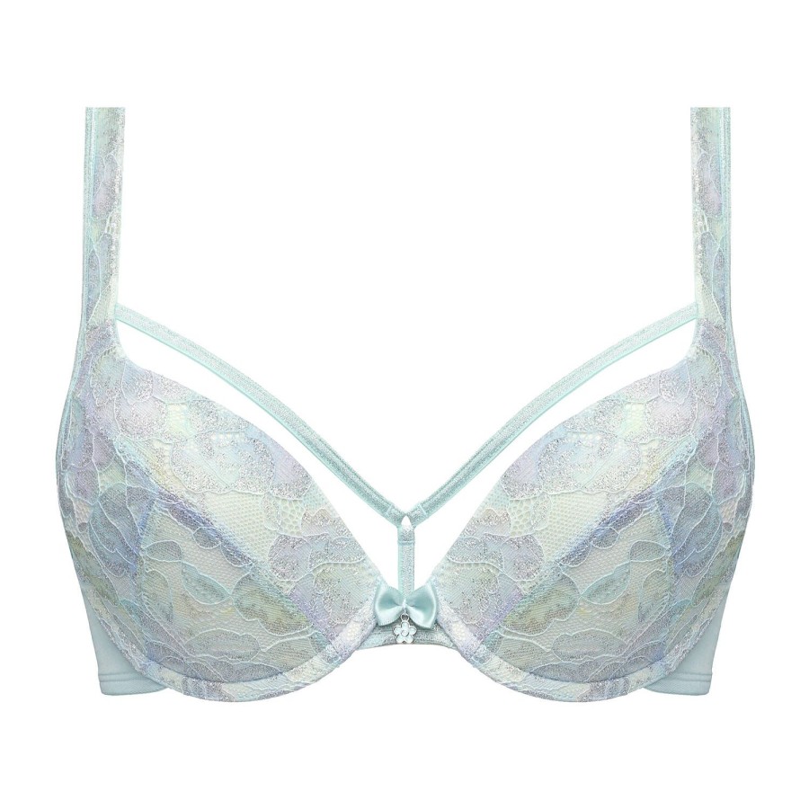 Soutiens-Gorge Marlies Dekkers | Soutien-Gorge Push-Up En Dentelle Sparkling Iridescent Aqua