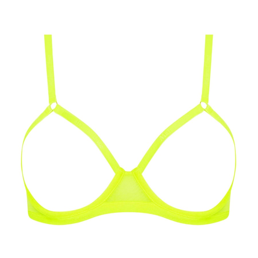 Soutiens-Gorge Maison Close | Soutien-Gorge Ouvert Jaune Fluo