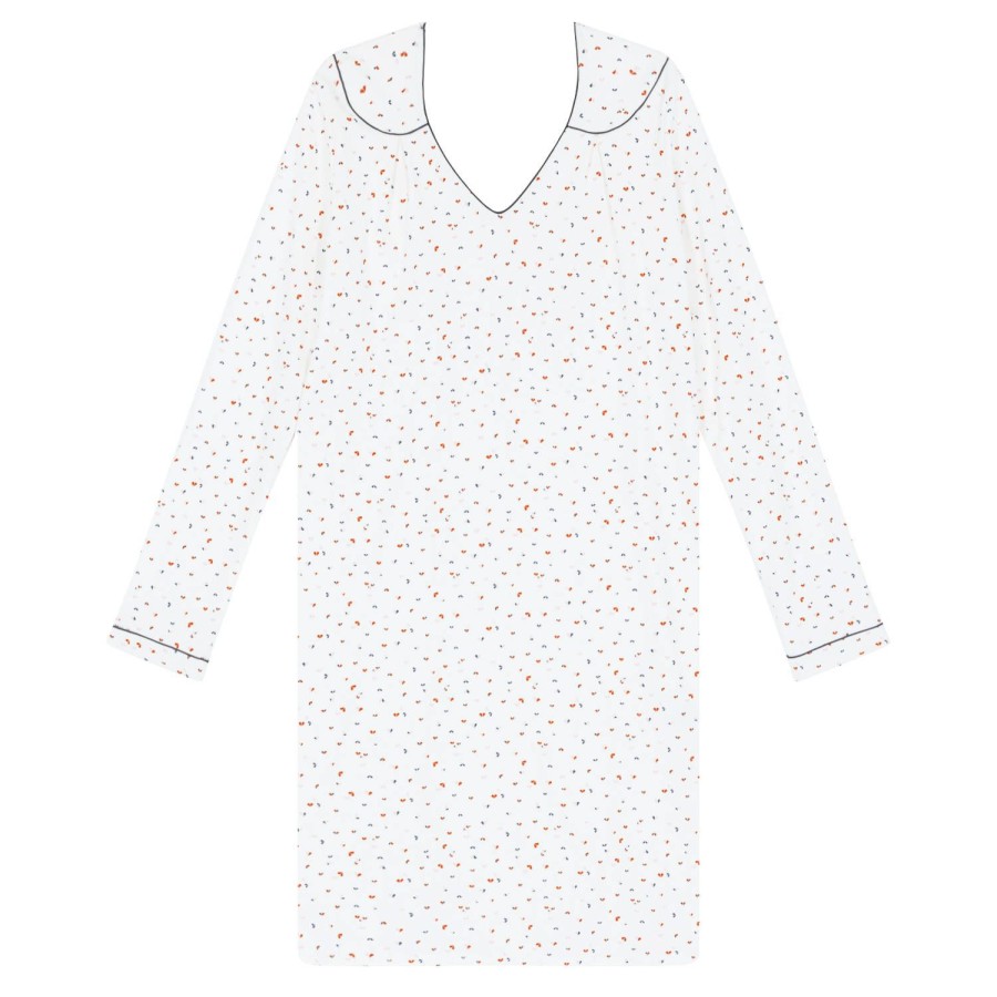 Lingerie De Nuit Le Chat | Chemise De Nuit En Coton Ecru