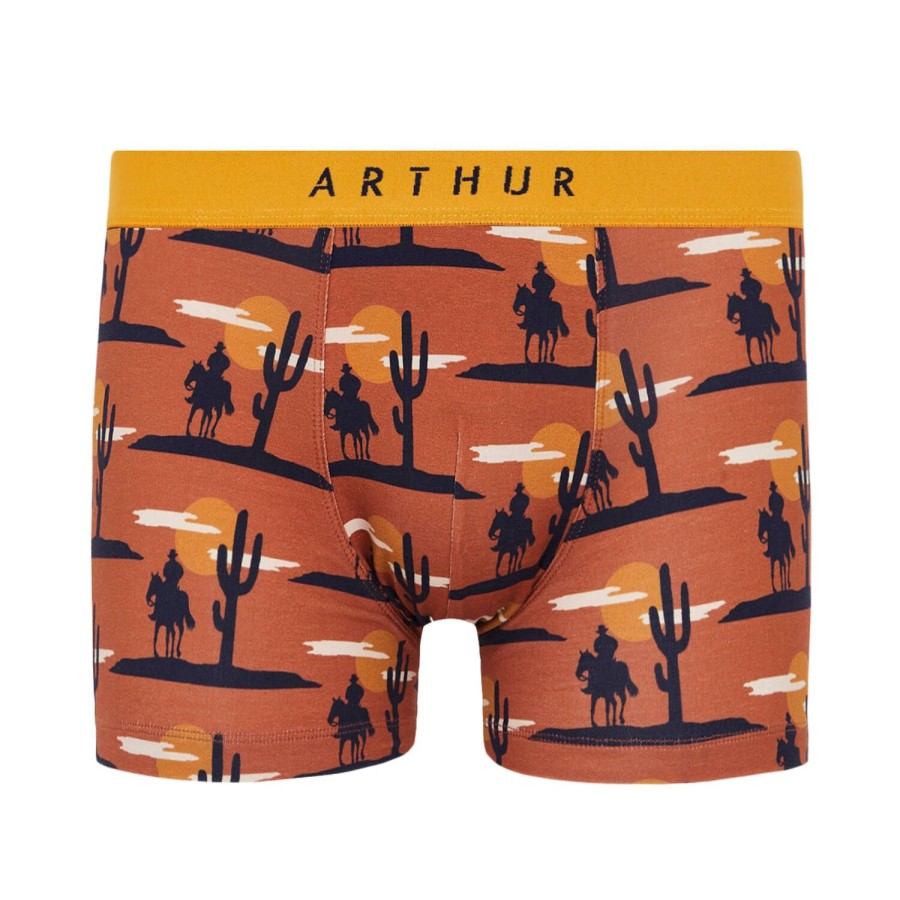 Homme Arthur Boxer Homme | Boxer Homme En Coton Orange Western