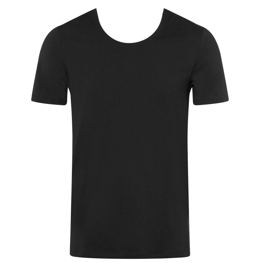 Homme Hanro T-Shirt Et Debardeur Homme | T-Shirt Homme En Coton Noir