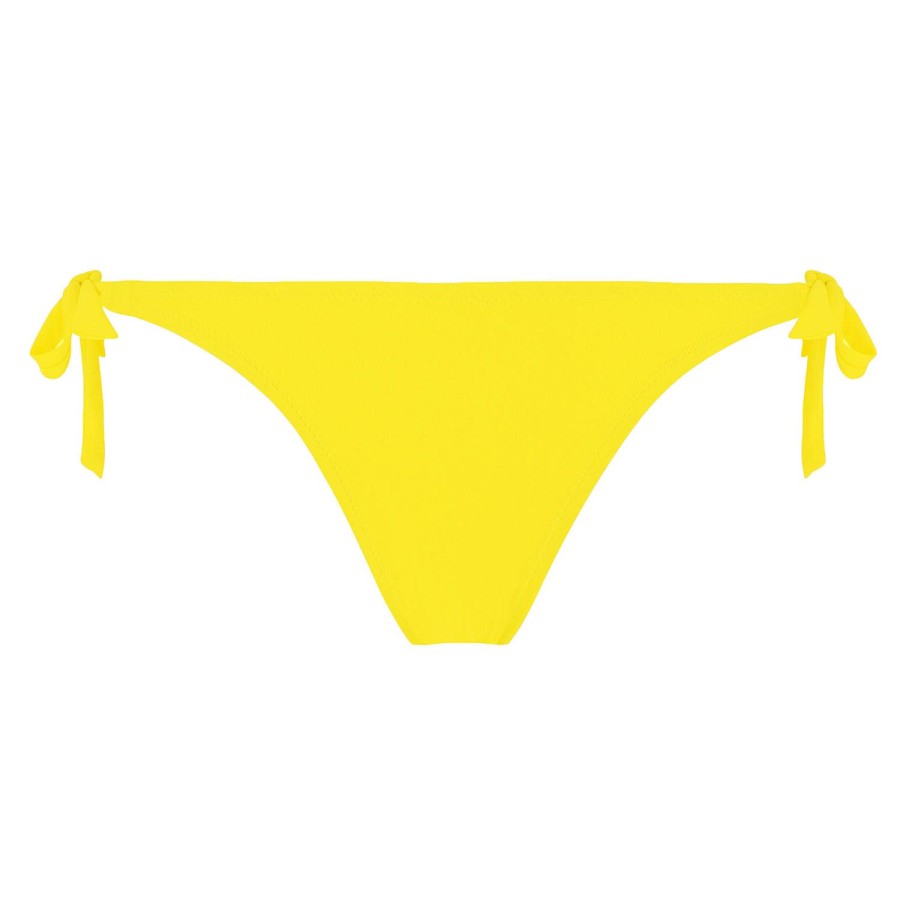 Maillots De Bain Pain de Sucre Bresilien / Tanga | Bas De Maillot De Bain Slip Noue Onyx Citron