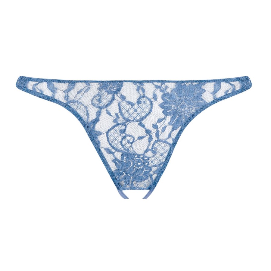 Culottes Coco de Mer | Slip Ouvert En Dentelle Sky Blue