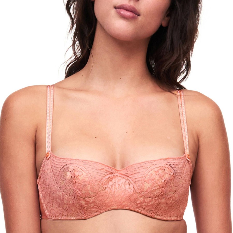 Soutiens-Gorge Chantelle X | Soutien-Gorge Bandeau En Dentelle Peche Melba