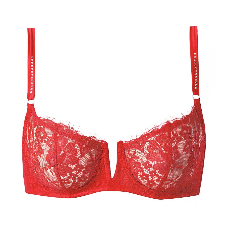 Soutiens-Gorge Valery | Soutien-Gorge Balconnet En Dentelle Rouge