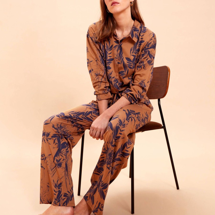 Lingerie De Nuit Laurence Tavernier | Pyjama En Coton Et Modal Bronze