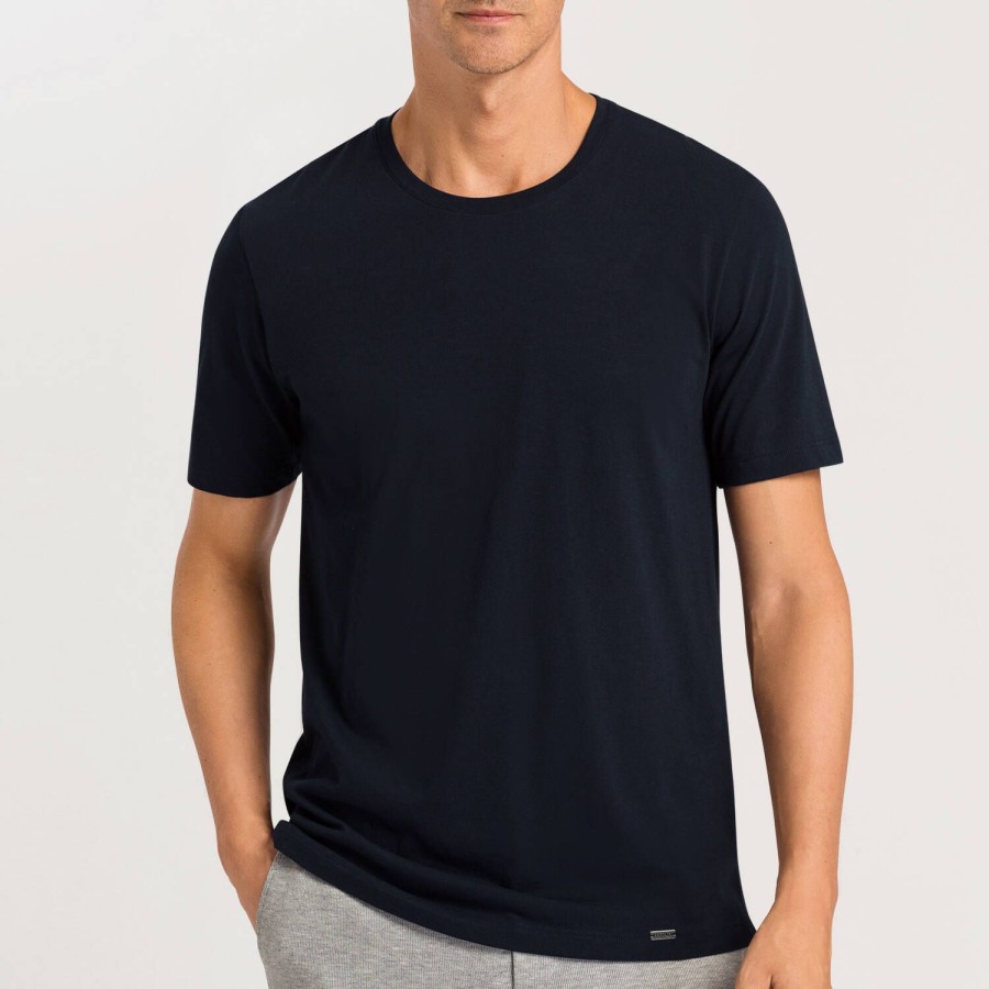 Homme Hanro T-Shirt Et Debardeur Homme | T-Shirt Homme En Coton Deep Navy