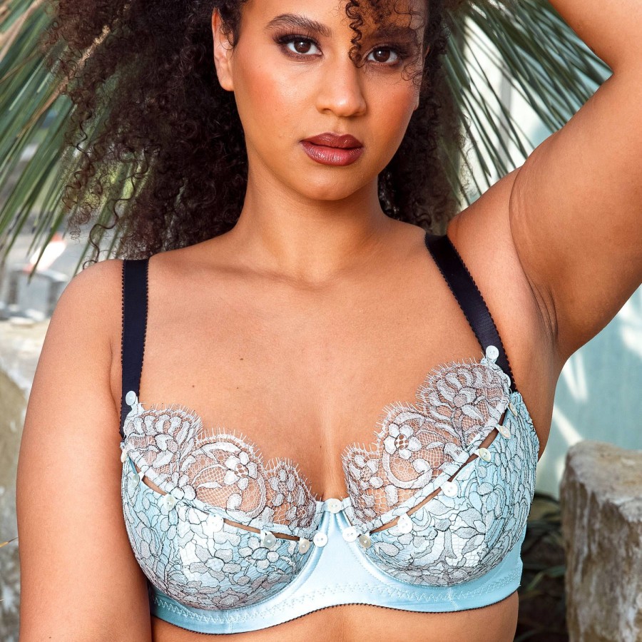 Soutiens-Gorge Edge o' Beyond | Soutien-Gorge Balconnet Ouvrable En Dentelle Ciel