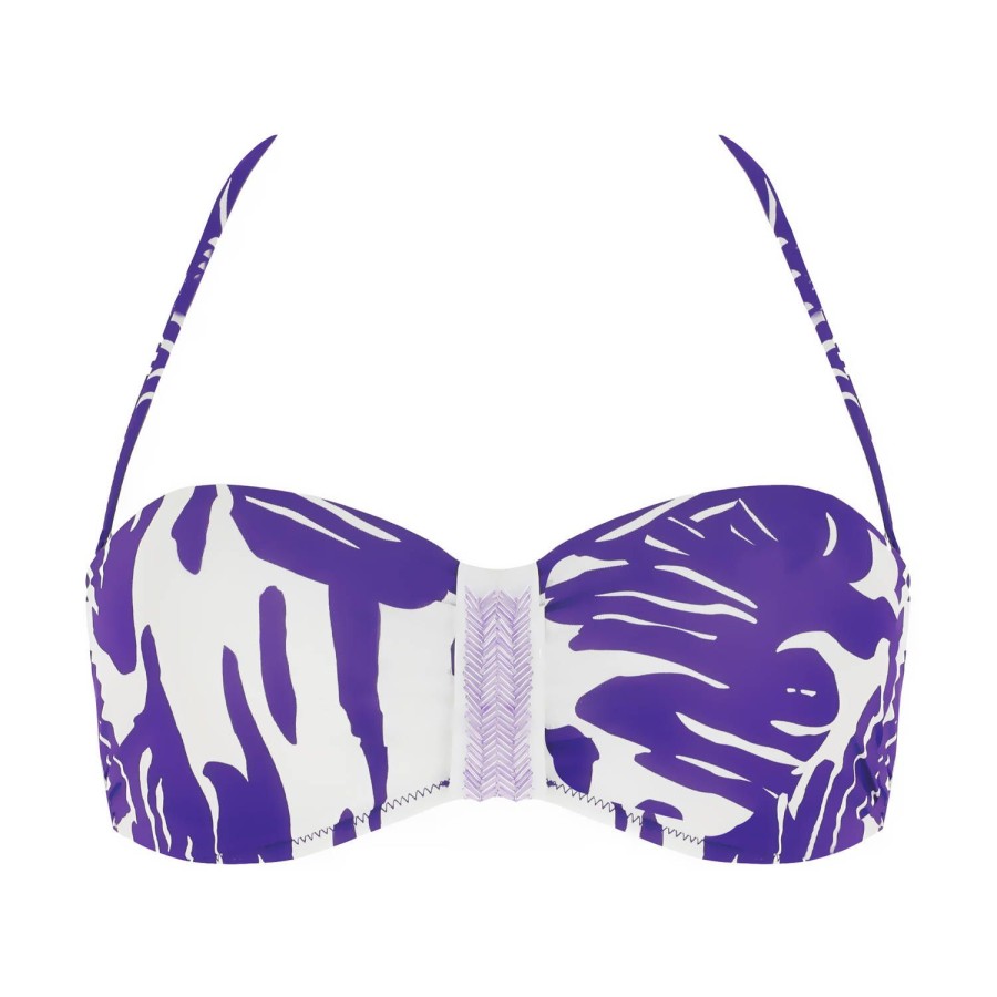 Maillots De Bain Miradonna Bandeau | Haut De Maillot De Bain Bandeau Coques Agape Armatures Purple