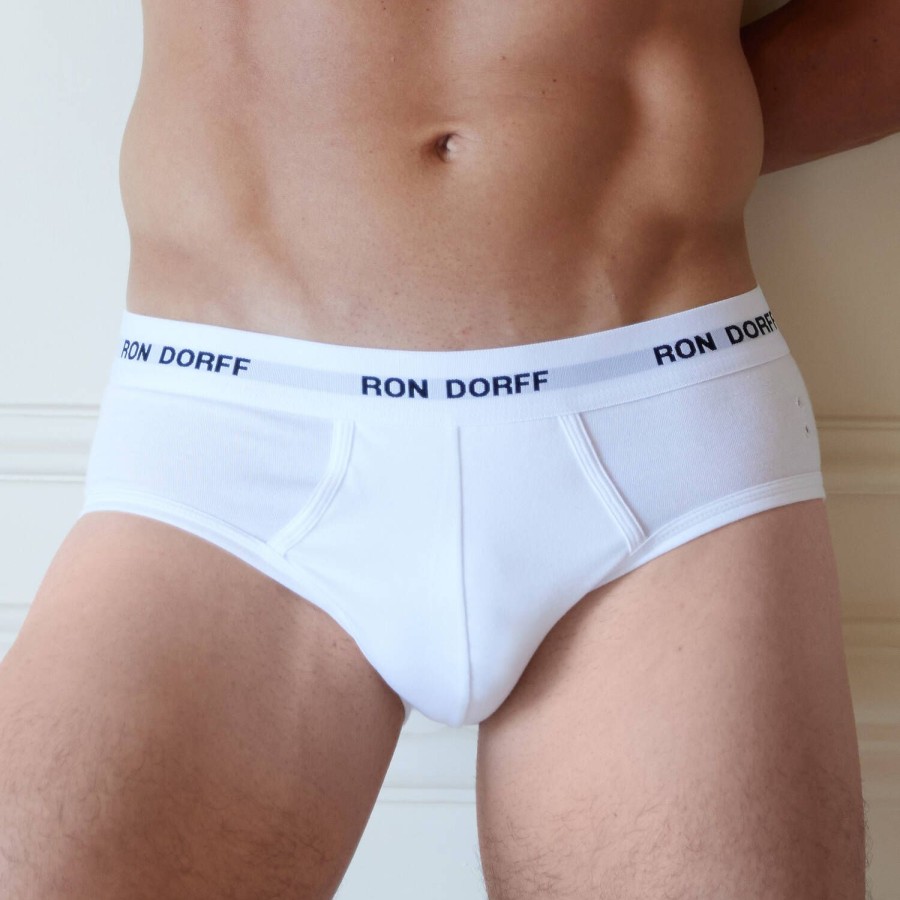 Homme Ron Dorff Slip Homme | Pack De 3 Slips Homme En Coton White/Green Night/Deep Plum