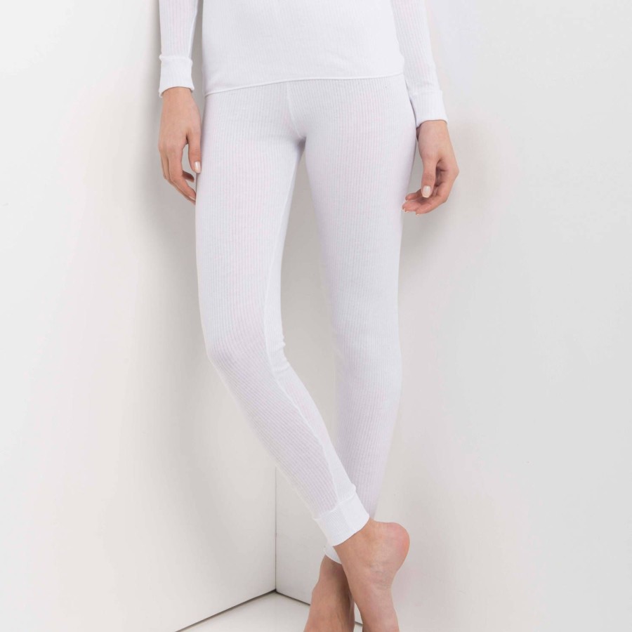 Lingerie De Nuit Oscalito | Legging En Coton Termotex Blanc