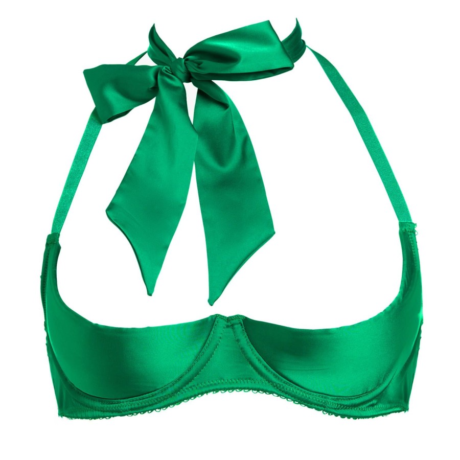 Soutiens-Gorge Dita Von Teese | Soutien-Gorge Ouvert En Satin Emerald