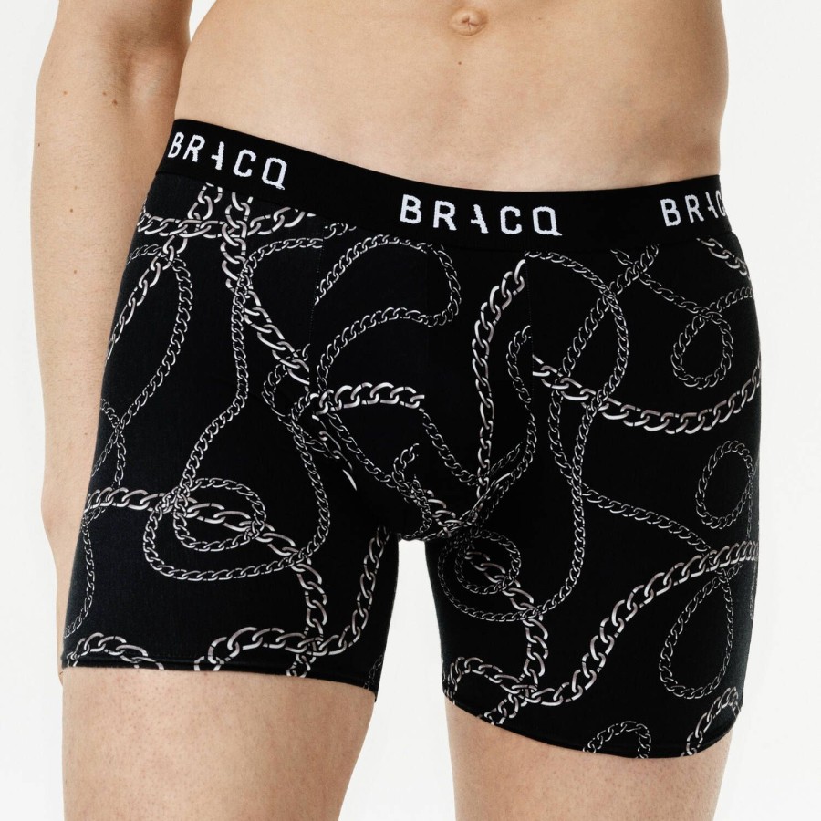 Homme Bracq Boxer Homme | Boxer Long Homme En Coton Noir